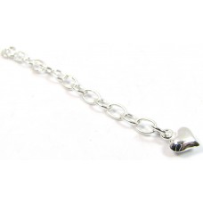 1 Sterling Silver Extender Chain with Heart Charm