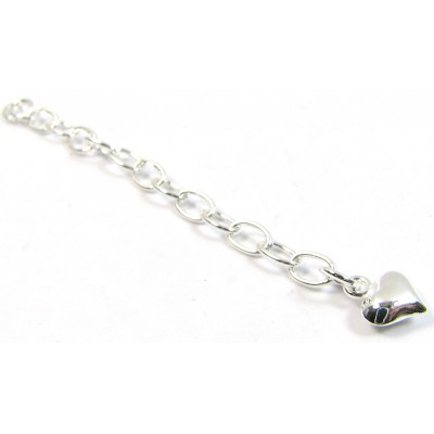 1 Sterling Silver Extender Chain with Heart Charm