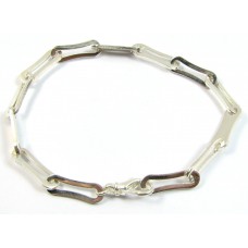 1 Sterling Silver Fancy Link Closed and Open Link Bracelet with Clasp