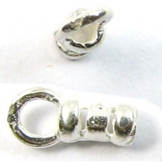 2 Small Sterling Silver Crimp End Caps with Ring (1.2mm)