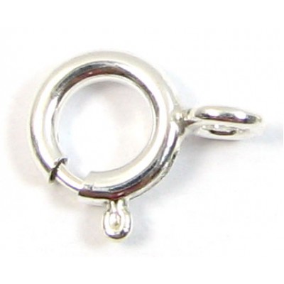 1 Sterling Silver Bolt Ring Clasp 6mm Closed