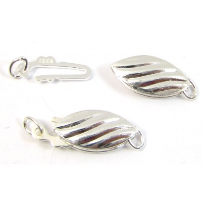1 Sterling Silver Wave Design Pearl Clasp Medium