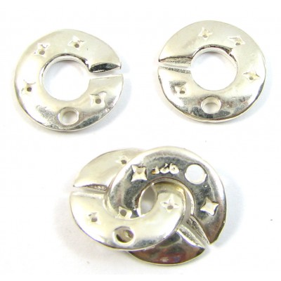 1 Sterling Silver 2 Part Planet and Stars Ring Clasp 