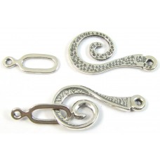 1 Sterling Silver Long Curlicue Two-Part Clasp
