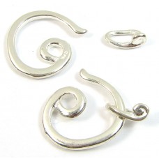 1 Sterling Silver Precious Curl Hook and Eye 2-Part Clasp
