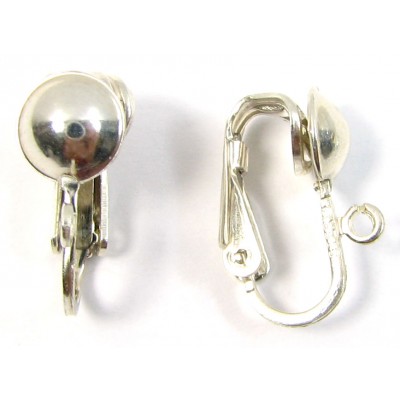 1 Pair Sterling Silver Spring Earclips