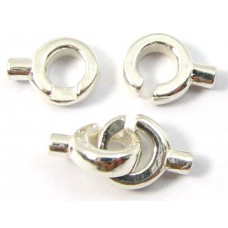 1 Sterling Silver Crimped Loop in Loop Clasp