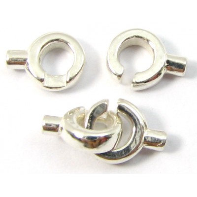 1 Sterling Silver Crimped Loop in Loop Clasp