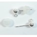 1 Pair Sterling Silver Ball Ear Stud with Ring Pierced Earring Fittings