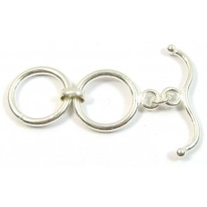 1 Sterling Silver Double Ring Toggle Clasp