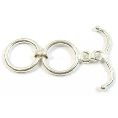 1 Sterling Silver Double Ring Toggle Clasp