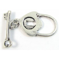 1 Sterling Silver Key and Lock Toggle Clasp