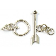 1 Sterling Silver Heart and Arrow Toggle Clasp Set