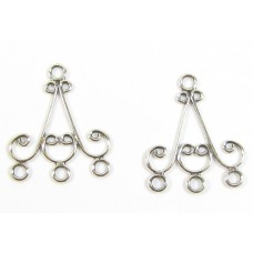 2 Bali Filigree Sterling Silver Chandeliers Findings