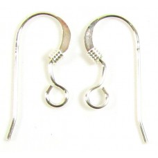 1 Pair Sterling Silver Earwires With Coil