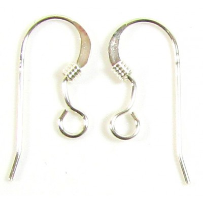 1 Pair Sterling Silver Earwires With Coil