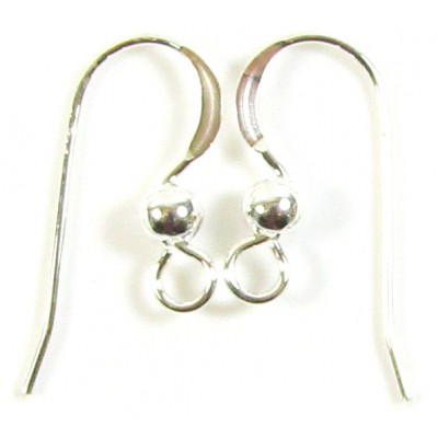 1 Pair Sterling Silver Earwires With Ball
