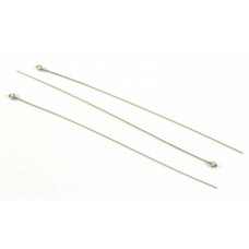 1 Sterling Silver Bali 4-Bead Triangle Head 0.6 x 75mm Headpin