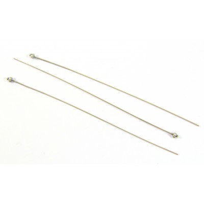 1 Sterling Silver Bali 4-Bead Triangle Head 0.6 x 75mm Headpin