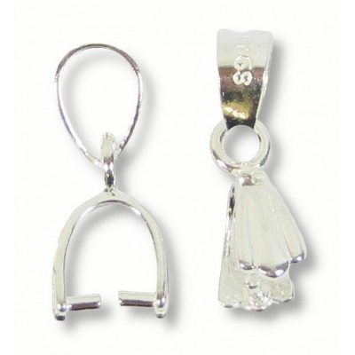 1 Sterling Silver Pendant Stirrup Pinch Bail