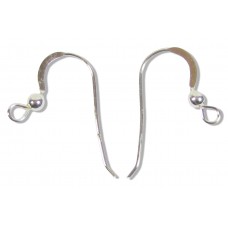 1 Pair Sterling Silver Earwires Earring Fittings 22mm With Ball