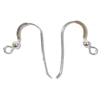 1 Pair Sterling Silver Earwires Earring Fittings 22mm With Ball