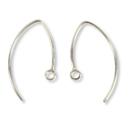 1 Pair Bali Sterling Silver Curved Earwires