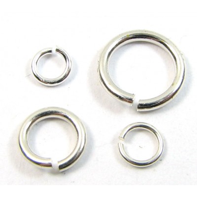 50 8mm Silver plated jump rings