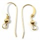 1 Pair 14k/20 Gold Filled FishHook Style Earwires Earring Fittings with Coil & Ball