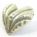 1 Karen Hill Tribe Silver Stamped & Hammered Large Heart Bead Side to Side