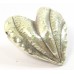 1 Karen Hill Tribe Silver Stamped & Hammered Large Heart Bead Side to Side
