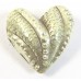 1 Karen Hill Tribe Silver Stamped & Hammered Large Heart Bead Side to Side