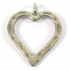 1 Karen Silver Open Heart with Hanging Loop