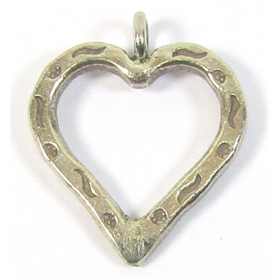 1 Karen Silver Open Heart with Hanging Loop