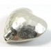 1 Karen Hill Tribe Silver Medium Hammered Heart Bead