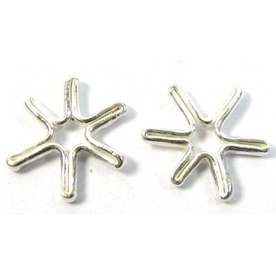 1 Karen Hill Tribe Silver Snowflake Spacer Bead