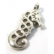 1 Karen Hill Tribe Silver Stamped  and Hammered Seahorse Pendant Charm