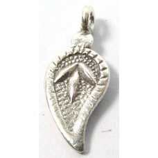 1 Karen Hill Tribe Silver Paisley Leaf Charm with Hanging Loop