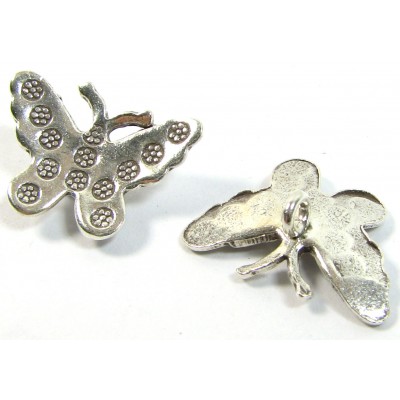 1 Karen Hill Tribe Silver Stamped Butterfly Mini Pendant Charm