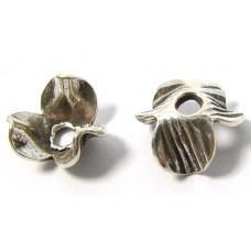 2 Karen Hill Tribe Silver Fluted Beadcaps