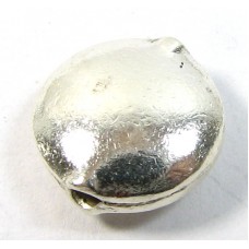 1 Karen Hill Tribe Silver Smooth Through Hole Lentil Bead