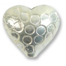 1 Karen Hill Tribe Silver Small Hammered Heart Bead
