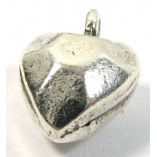 1 Karen Hill Tribe Silver Small Faceted/ Hammered Heart Charm