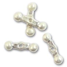 1 Karen Silver Double Drop Bead