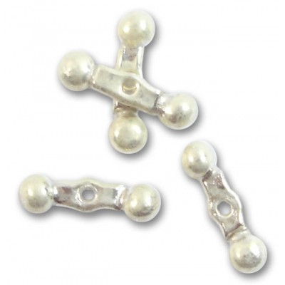 1 Karen Silver Double Drop Bead
