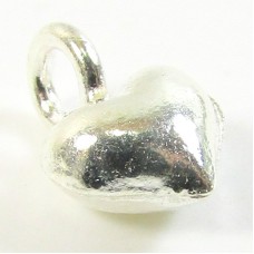 1 Karen Hill Tribe Silver Tiny Puffed Heart Charm