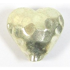 1 Karen Hill Tribe Silver Small Hammered Heart Bead