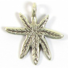 1 Karen Hill Tribe Silver 17mm Leaf Pendant