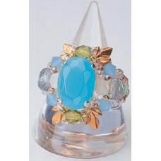Toho Beaded Elegant Jewellery Kit - Ring - Glass Stone and Leaf