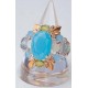 Toho Beaded Elegant Jewellery Kit - Ring - Glass Stone and Leaf